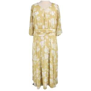eShakti Yellow Floral Maxi Dress – Size 2X / 20W